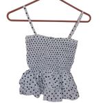 Isa & Ella Polka Dot White Black Size Small S Peplum Stretchy Chic Cute Trendy Photo 1