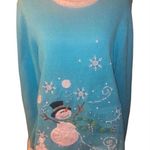 The Quacker Factory Blue Long Sleeve Light Up Long Sleeve Sweater Size Size L Photo 0