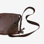 Burberry Brown Embossed Leather Crossbody Adjustable Strap Heritage Style Photo 6