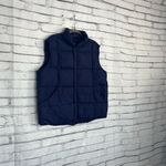 Lands’ End Violet Purple Puffer Vest Jacket Button Up Size Women’s Large Fall Photo 1