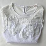 Ellison White Top Crochet Swimsuit Cover Up Large Photo 2