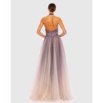 Mac Duggal Multicolor Glitter Ombre Halter Neck Ballgown in Charcoal Ombre US 14 Photo 12