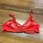 Sears Vintage Red Lace Trim Full Coverage Bra Size Large Wireless Unlined Photo 1