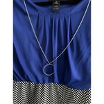 Enfocus Studio Dress Straight Midi Pleated Front Womens Size 10 royal blue/ Blac Blue Photo 5