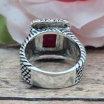 Premier Designs Retired  MILAN Ring Size 8 Two Tone Silver & Gold Red Center Gift Photo 3