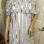 Mod Ref EUC  STRIPED OFF THE SHOULDER DRESS size small Photo 0