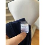 Analili  Navy Blue Silk One Shoulder Draped Tank Blouse Photo 5