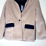We Wore What  Faux Fur Blazer Ivory and black XS NWT Photo 3