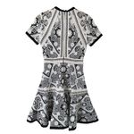 Alexis  Emiliana Fit & Flare Mini Dress in Black and White Diamond Lace, XS‎ Photo 11