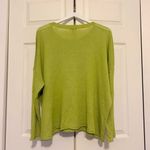 Eileen Fisher NWOT  Linen-Blend Jumper Sweater Green Chartreuse Organic Linen 1X Photo 9