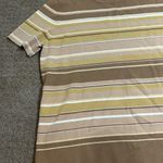 Vintage Alfred Dunner Medium Earth Tones Striped Knit Short Sleeve Shirt Brown Photo 1