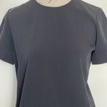 Everlane Womens Blouse Top Size 0 Black Pleated Minimalist Button Short Sleeve Photo 3