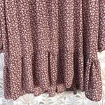 Sadie &‎ Sage Women's Floral Babydoll Dress S Brown Red Boho Long Sleeve USA Photo 1