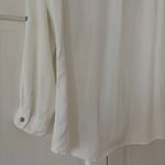 Soft Surroundings  White Pintucked Pleated Button Up Collared Blouse Size‎ Large Photo 9