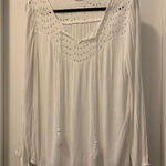 Venus Lascana 100% Cotton Top NWOT Size 14 Eyelet Lace Detail Elastic Sleeves Photo 0