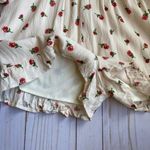 Molly green Rose Print Floral Ruffle Cream 3/4 Sleeve Romper Sz L Photo 6