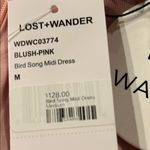 Lost + Wander NWT  Blush Pink Bird Song Midi Dress, Size Medium Photo 9
