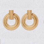 3 for $25 Textured Metal Round Drop Earrings Gold Photo 2
