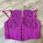 Free People NWT  Have My Heart Cropped Tank Top Raspberry Sherbert Sz XS Photo 6