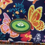 Lily bloom Cross Body Shoulder Bag Purse Handbag Navy Blue Floral Butterflies Photo 2