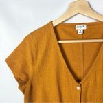 J.Crew Factory Golden Orange Tie Front Short Sleeve M Photo 3