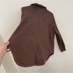 Aerie AMERICAN EAGLE AE Lumberjane Fleece Shirt Solid Dark Brown Oversized Tunic Photo 16