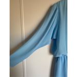 Vintage Monica Richards Tiered Ruffled Sheer Midi Dress sz 14 Pretty in Pink Ins Blue Photo 9