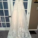 David's Bridal David’s Bridal Ivory Tulle & Lace Beaded Wedding Gown & Veil size 12 New Photo 8