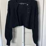 ASOS  Ribbed Chunky Knit Women’s Black Crop Cardigan size 2 Photo 5