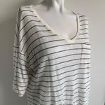 Cynthia Rowley 100% linen ivory short sleeve V-neck pocket shirt/blouse Photo 1