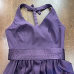 Vera Wang WHITE Bridesmaid Dress Women's Size 2 Formal Gown Plum V-Neck Halter Photo 7