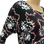 Metaphor  Black Floral 3 Quarter Sleeve Stretch Zip Side Sheath Dress Womens XL Photo 3