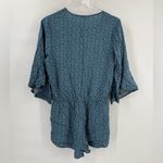 Natural Life  Romper Blue Floral Print V Neck Short Jumpsuit Size medium Photo 1