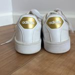 Adidas  Cloudfoam White and Gold Striped Sneakers Size 8.5 Athletic Metallic Photo 4