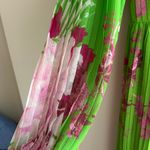 ASOS  Design Wrap Maxi Dress Balloon Sleeves with Green Florals, Green/Pink, 6 Photo 5