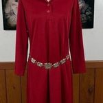 Darling Vintage 1970s NPC Fashions Butterfly Belt Dress! Red Size 14 Photo 0