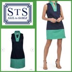Sail To Sable Sleeveless Dress Womens Medium Coastal Preppy Colorblock A-Line Photo 3