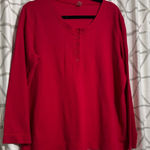 Adonna  Vibrant Red Buttoned Top Photo 0