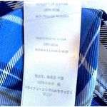 Equipment  Brett 100% silk blue white plaid tunic shirt dress size medium Photo 13