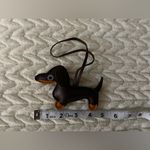 Dachshund Faux Leather Purse Bag Back Pack Charm Brown Photo 1