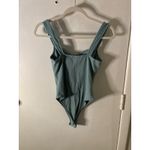 SheIn  Green Ribbed Tank Bodysuit XS Basics Classic Bodycon Casual Classic Pastel Photo 2