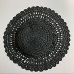 Vintage 100% paper lightweight black crochet floppy hat Photo 1