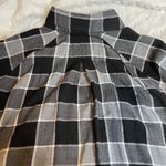 Alice + Olivia Black Grey Longsleeve Plaid Tunic Top Button Up Small 6 Photo 5