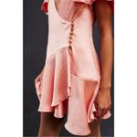 Free People  Scarlett Satin Ruffle Wrap Mini Dress Peach Photo 2