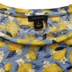 Ann Taylor Lemon Blossom Bobble Petal Sleeve Pure Linen Tee, Sz M Photo 12