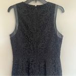 Cynthia Steffe Women’s  V-Neck Lace With Leather Trim Black Dress Size 12 Photo 13