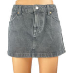 Mango  MNG Women's Gray High Rise Pockets Mini Utility Denim Jeans A-Line Skirt M Photo 0