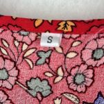 V Neck Short Wrap Swing Fit and Flare Dress in Red Sz Small Photo 5