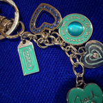 Gold and Teal Heart Keychain. Or purse charm, suitcase too. Photo 5