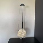 Vintage Cream Iridescent Beaded Sequin Women's Evening Clutch Bag Silver Photo 2